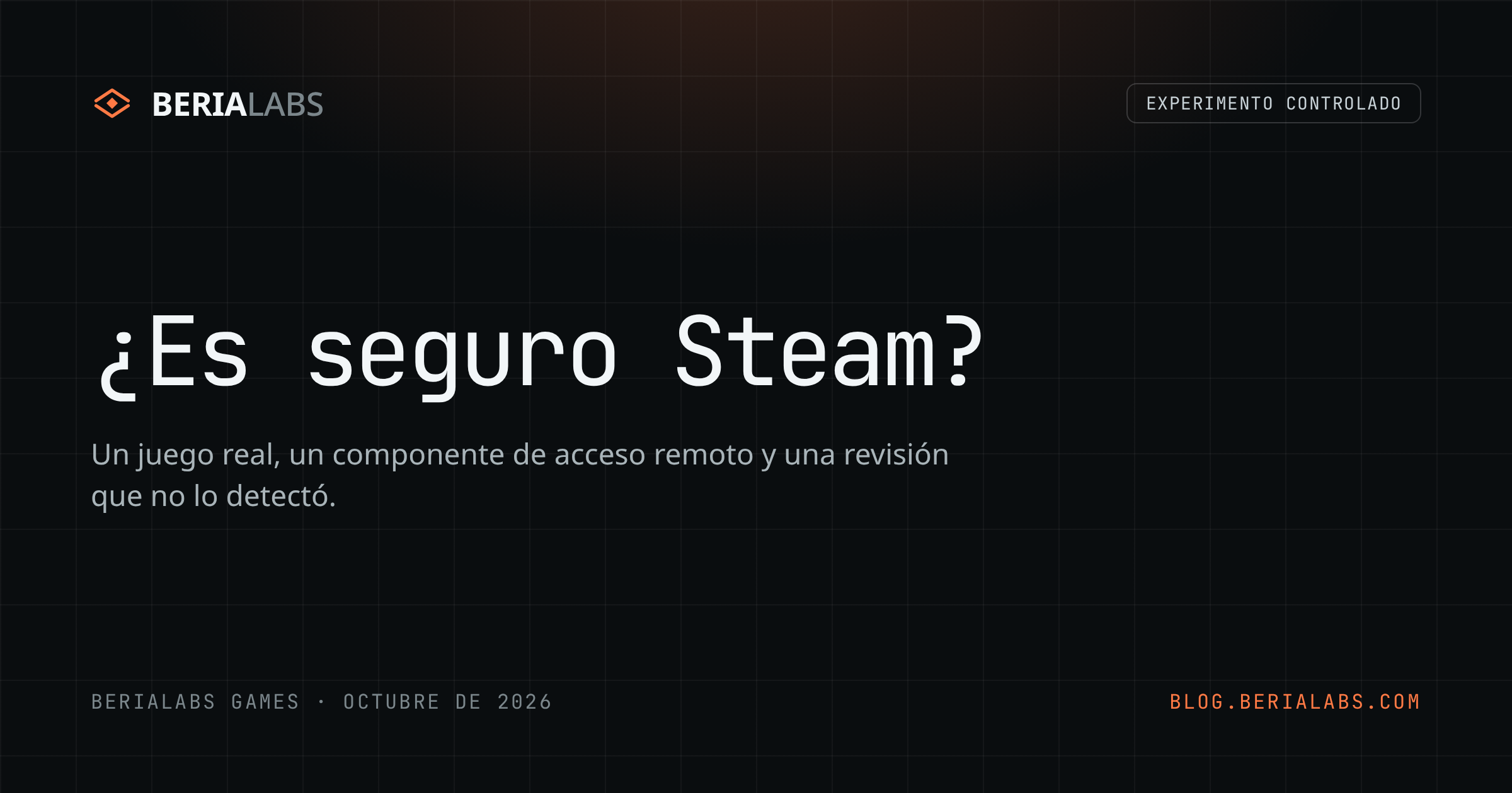 ¿Es seguro Steam? — BeriaLabs, experimento controlado, octubre de 2026